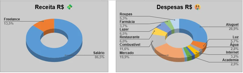 Gráficos automáticos e resumo anual
